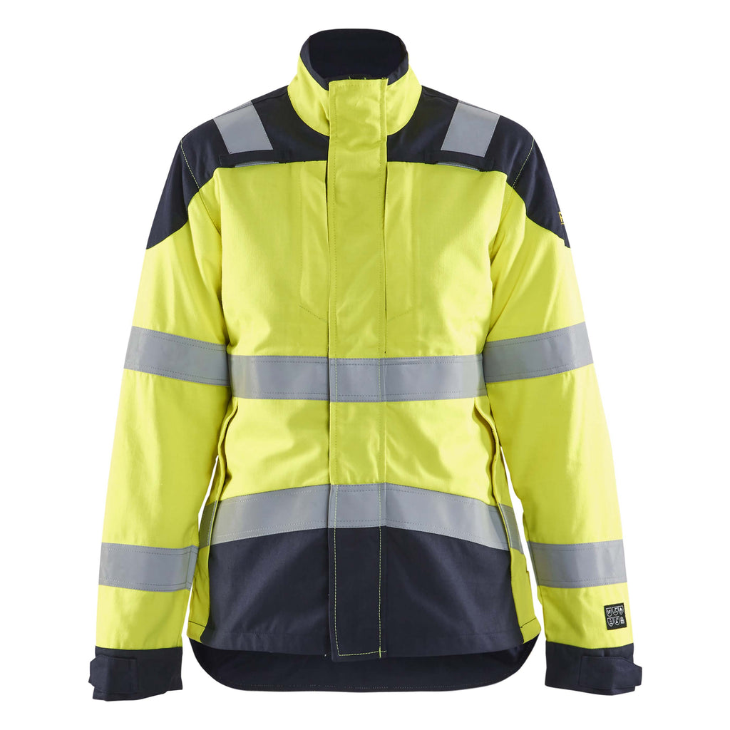 Blaklader 4969 Womens Multinorm Inherent Jacket Hi Vis Yellow Navy Blue Main