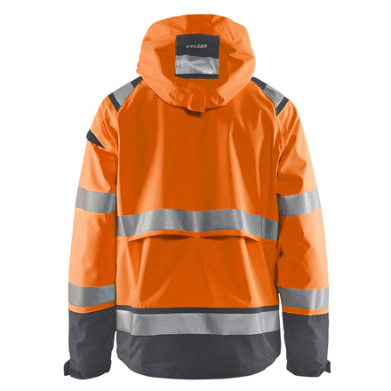 Blaklader 4987 Hi Vis Shell Jacket Hi Vis Orange Grey Back