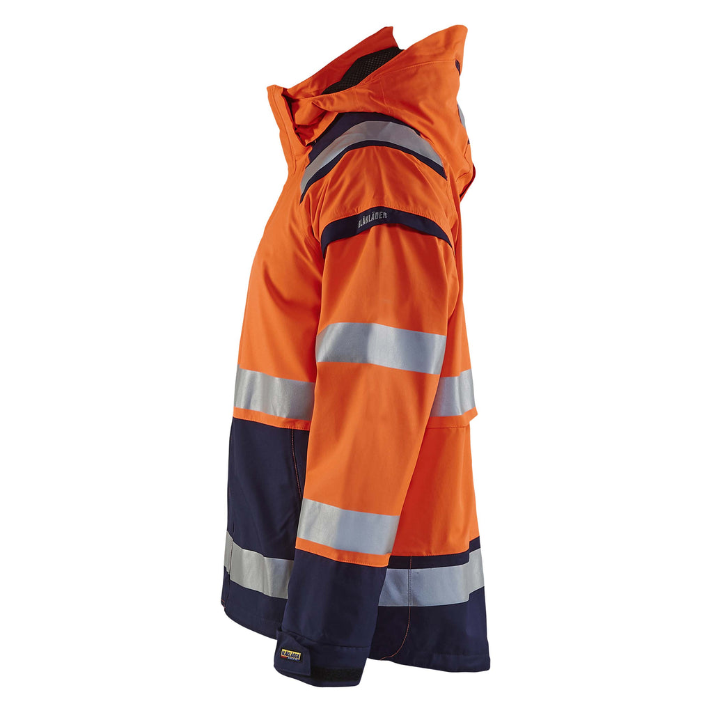 Blaklader 4987 Hi Vis Shell Jacket Hi Vis Orange Navy Blue Left