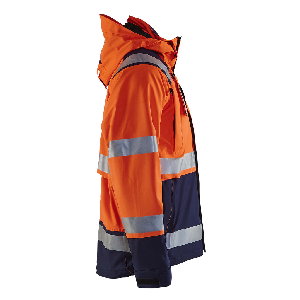 Blaklader 4987 Hi Vis Shell Jacket Hi Vis Orange Navy Blue Right