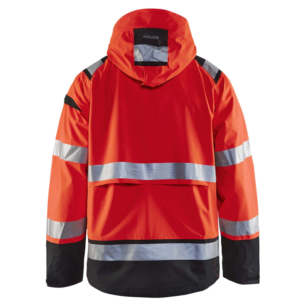 Blaklader 4987 Hi Vis Shell Jacket Hi Vis Red Black Back