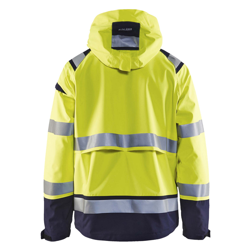 Blaklader 4987 Hi Vis Shell Jacket Hi Vis Yellow Navy Blue Back