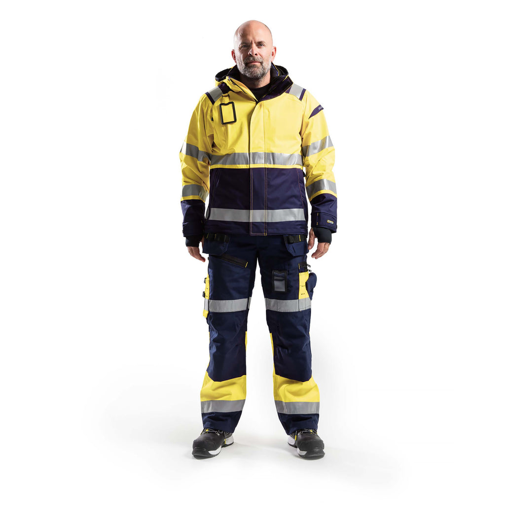 Blaklader 4987 Hi Vis Shell Jacket Hi Vis Yellow Navy Blue Model