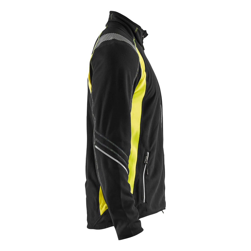 Blaklader 4993 Microfleece Jacket Black Hi Vis Yellow Right