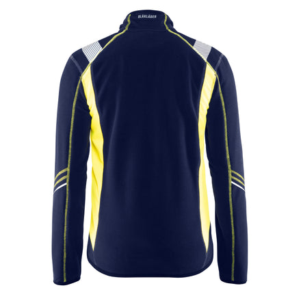 Blaklader 4993 Microfleece Jacket Navy Blue Hi Vis Yellow Back
