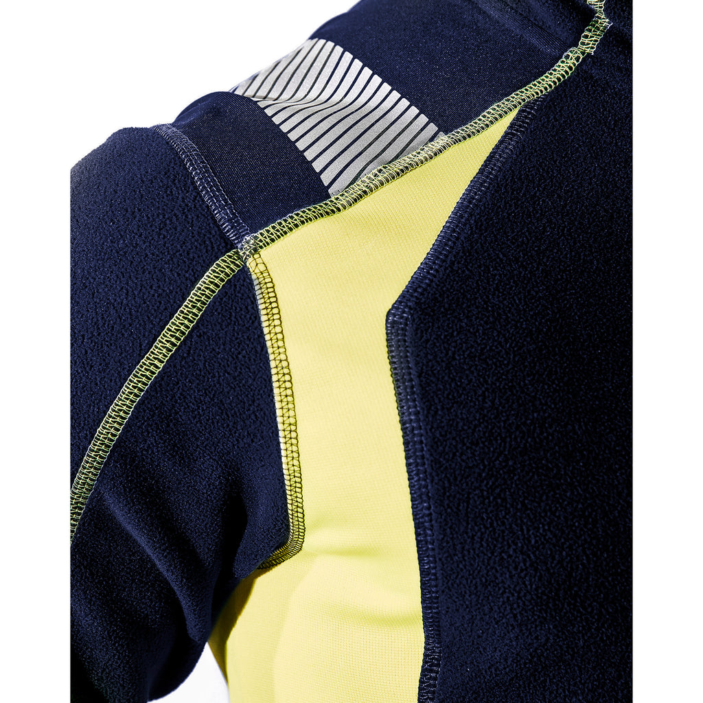 Blaklader 4993 Microfleece Jacket Navy Blue Hi Vis Yellow Feature
