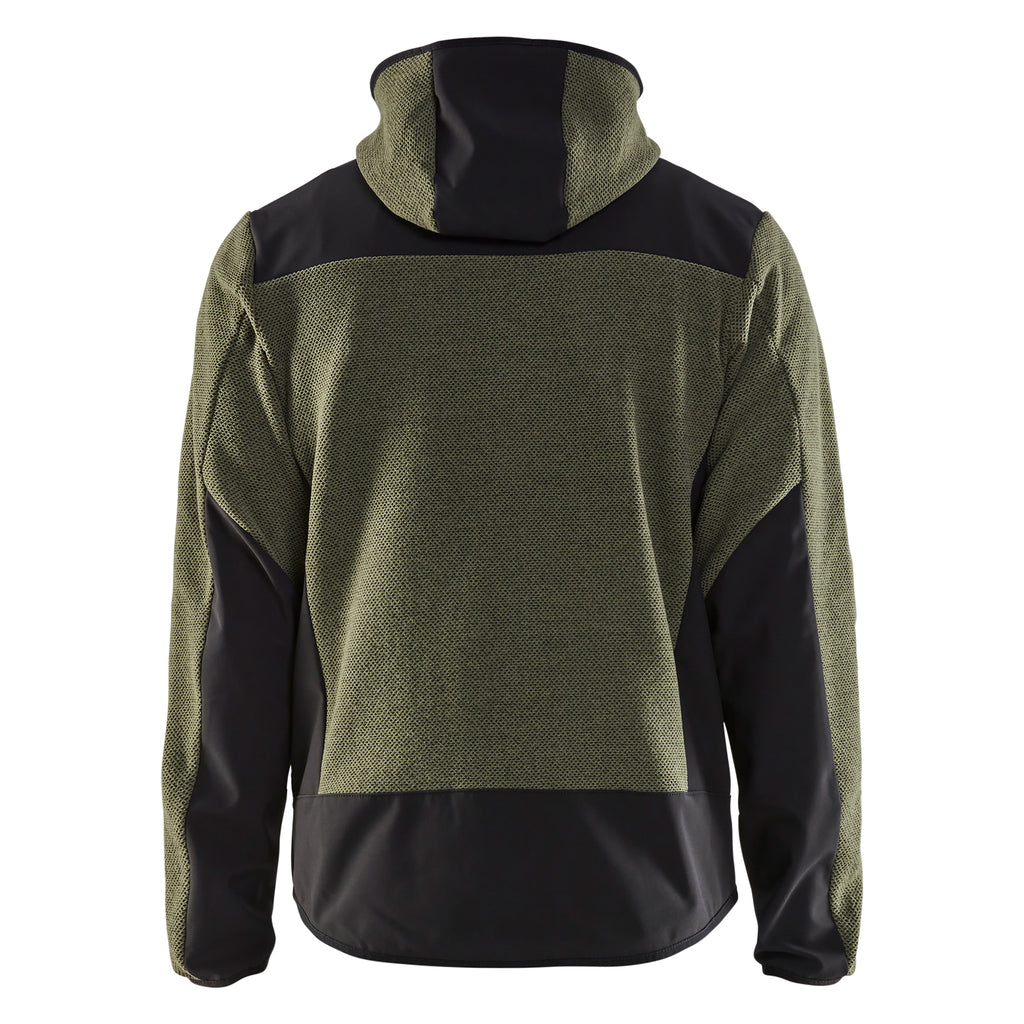 Blaklader 5940 Knitted Jacket With Softshell Autumn Green Black Back