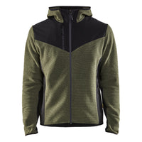 Blaklader 5940 Knitted Jacket With Softshell Autumn Green Black Front