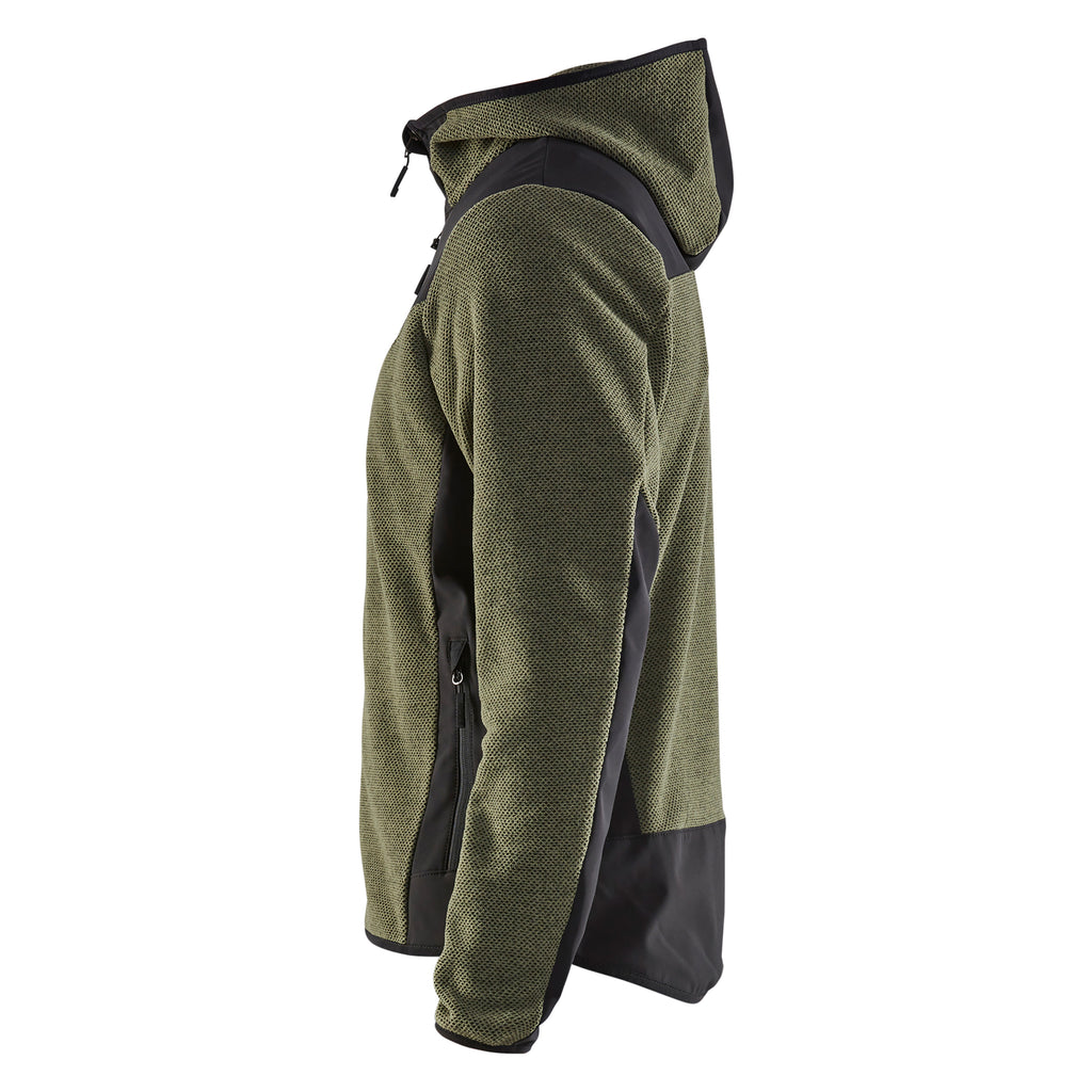 Blaklader 5940 Knitted Jacket With Softshell Autumn Green Black Left