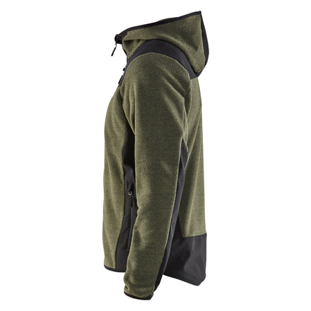 Blaklader 5940 Knitted Jacket With Softshell Autumn Green Black Left