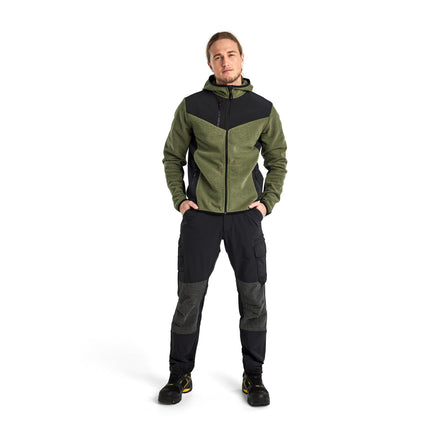 Blaklader 5940 Knitted Jacket With Softshell Autumn Green Black Model