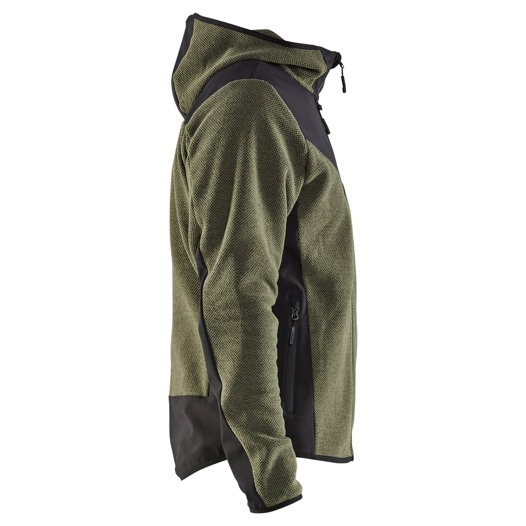 Blaklader 5940 Knitted Jacket With Softshell Autumn Green Black Right