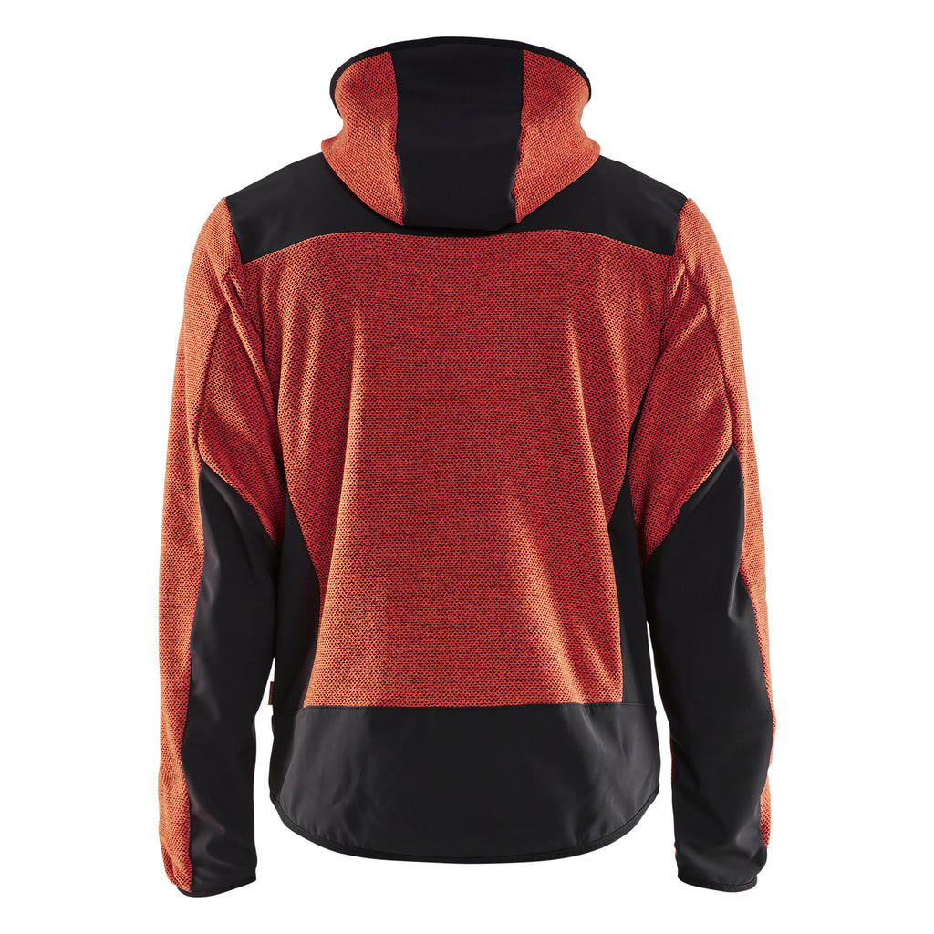 Blaklader 5940 Knitted Jacket With Softshell Burned Red Black Back