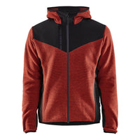 Blaklader 5940 Knitted Jacket With Softshell Burned Red Black Front