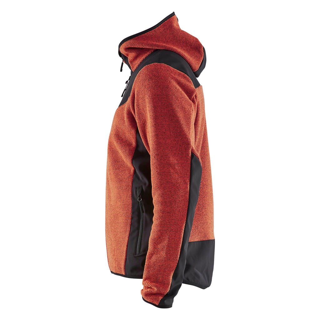 Blaklader 5940 Knitted Jacket With Softshell Burned Red Black Left