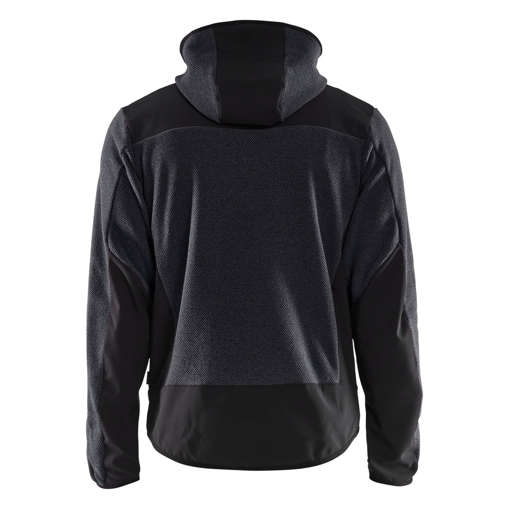 Blaklader 5940 Knitted Jacket With Softshell Dark Grey Black Back