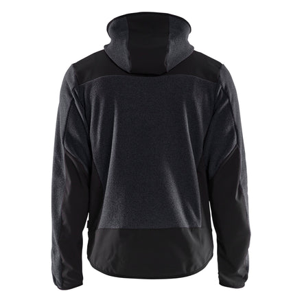 Blaklader 5940 Knitted Jacket With Softshell Dark Grey Black Back