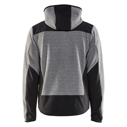 Blaklader 5940 Knitted Jacket With Softshell Grey Melange Black Back