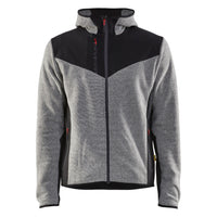 Blaklader 5940 Knitted Jacket With Softshell Grey Melange Black Front