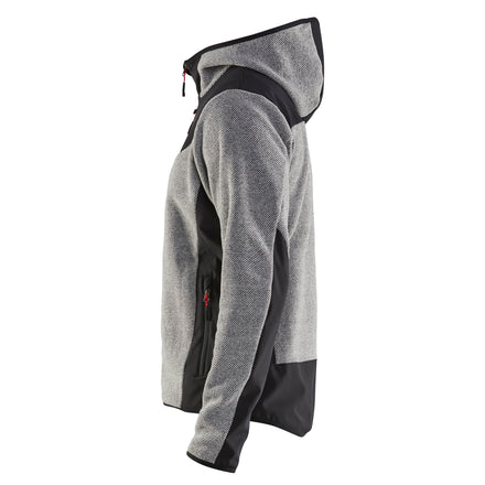 Blaklader 5940 Knitted Jacket With Softshell Grey Melange Black Left