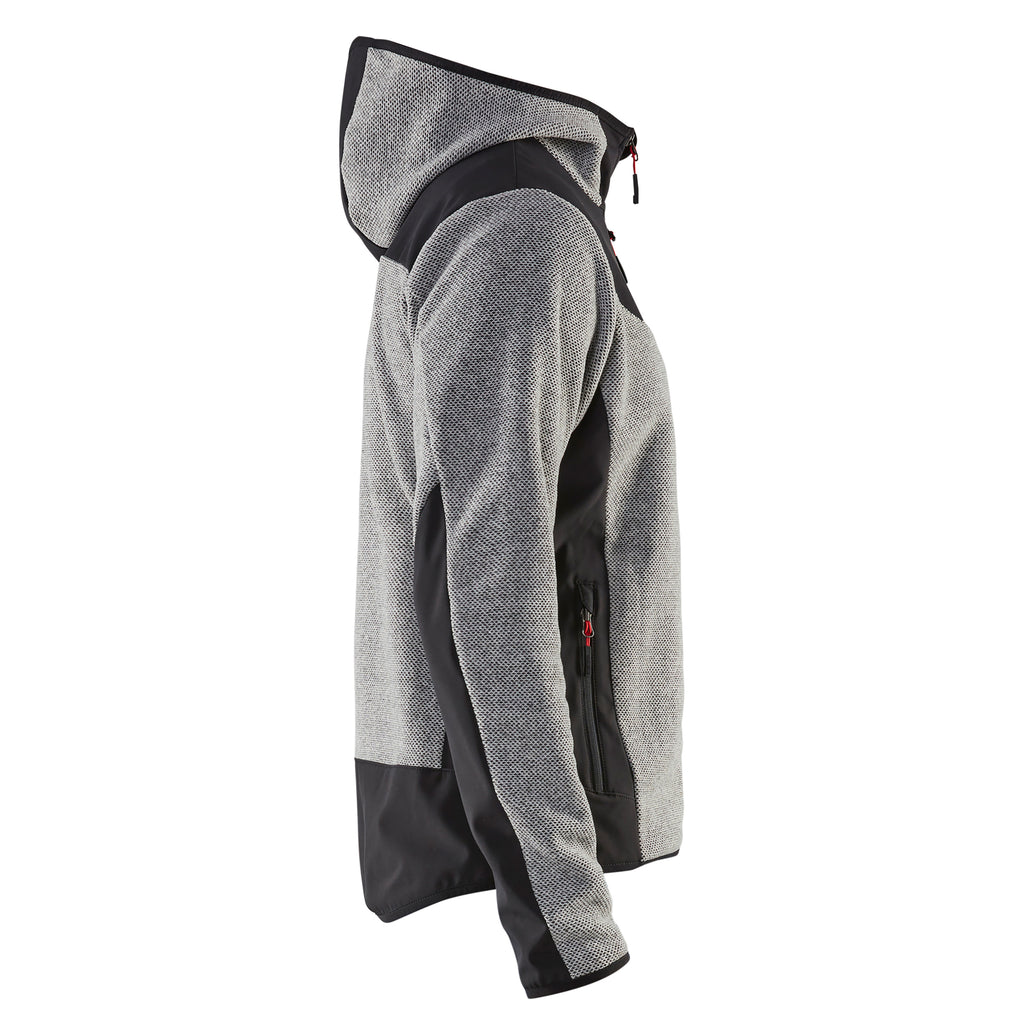 Blaklader 5940 Knitted Jacket With Softshell Grey Melange Black Right