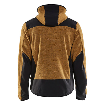 Blaklader 5940 Knitted Jacket With Softshell Honey Gold Black Back