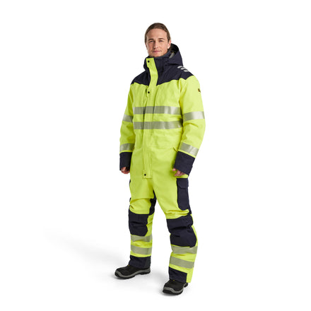 Blaklader 6317 Multinorm Winter Overall Hi Vis Yellow Navy Blue Model
