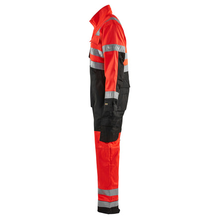 Blaklader 6373 Hi Vis Overall Hi Vis Red Black Left