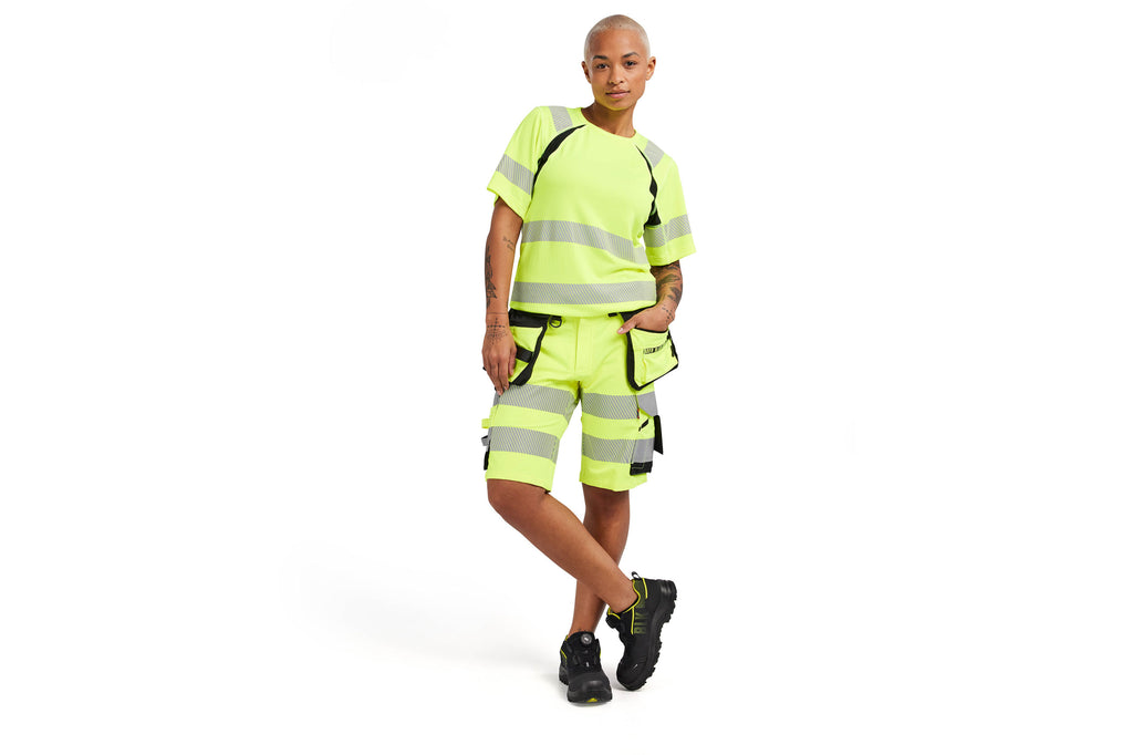 Blaklader 7020 Hi-Vis Yellow/Black Women’s Shorts 4-Way Stretch
