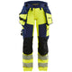 Blaklader 7022 Women’S Hi Vis Trousers 4 Way Stretch Hi Vis Yellow Navy Blue Main