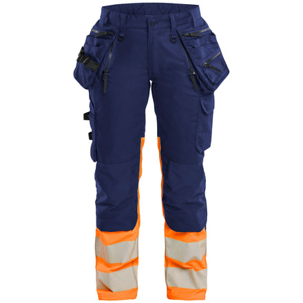 Blaklader 7030 Womens Hi Vis Trousers Stretch Navy Blue Hi Vis Orange Main