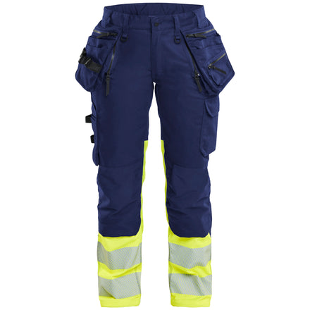 Blaklader 7030 Womens Hi Vis Trousers Stretch Navy Blue Hi Vis Yellow Main