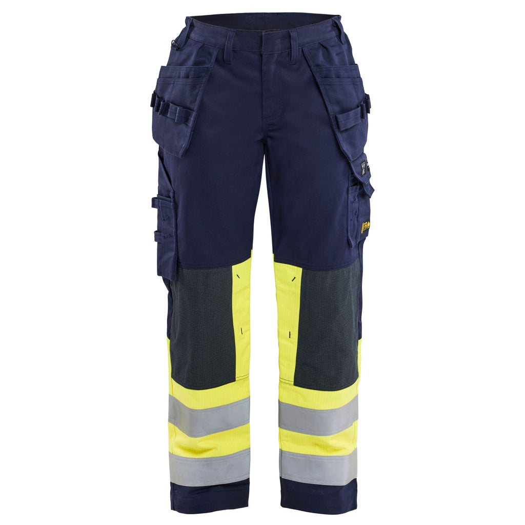 Blaklader 7081 Navy Blue/Hi-Vis Yellow Arc Flash & Fire Retardant Women's Multinorm Trousers