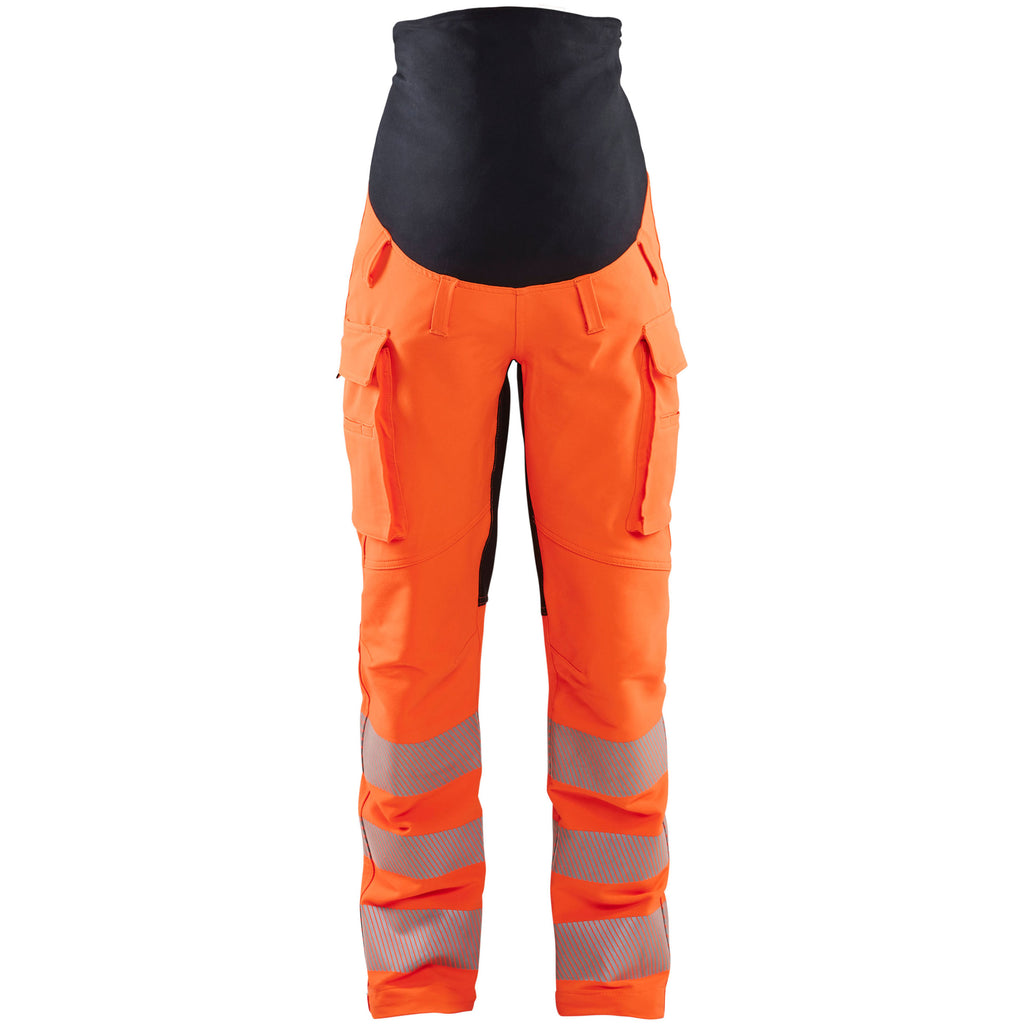 Blaklader 7100 Womens Hi Vis 4 Way Stretch Maternity Trousers Hi Vis Orange Black Main