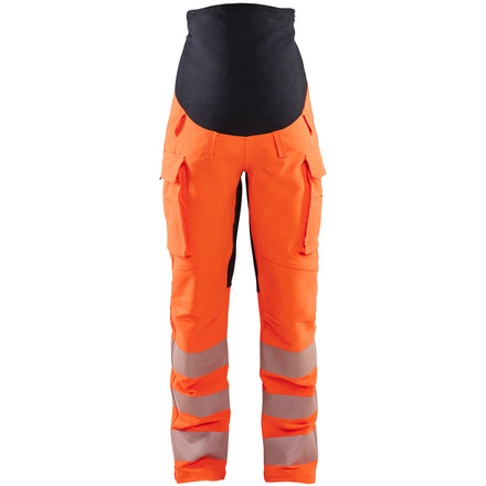 Blaklader 7100 Womens Hi Vis 4 Way Stretch Maternity Trousers Hi Vis Orange Black Main