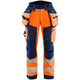 Blaklader 7118 Womens Hi Vis Softshell Trousers Hi Vis Orange Navy Blue Main