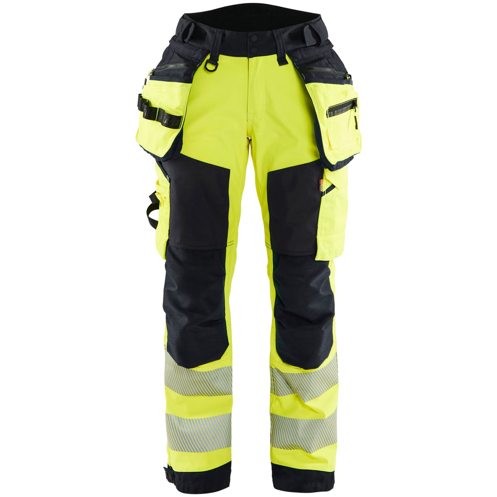 Blaklader 7118 Womens Hi Vis Softshell Trousers Hi Vis Yellow Black Main