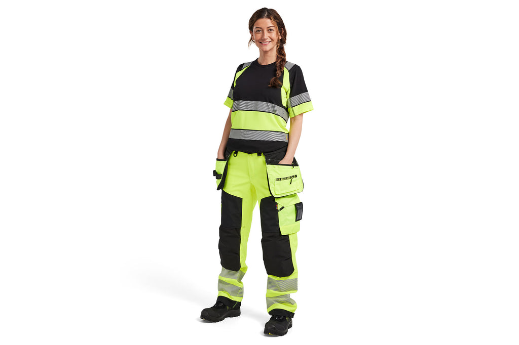 Blaklader 7118 Women's Hi-Vis Softshell Trousers With Holster Pockets