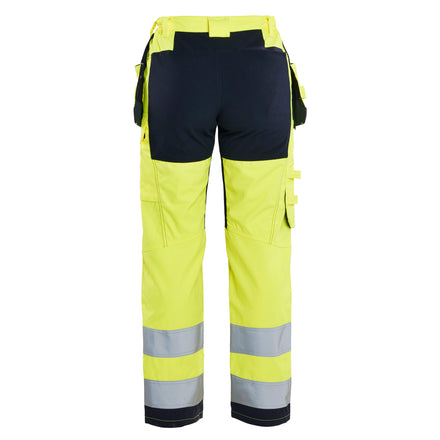 Blaklader 7145 Womens Multinorm Inherent Trousers With Stretch Hi Vis Yellow Navy Blue Back