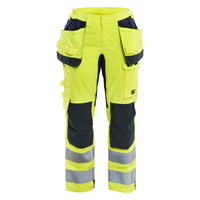 Blaklader 7145 Womens Multinorm Inherent Trousers With Stretch Hi Vis Yellow Navy Blue Front