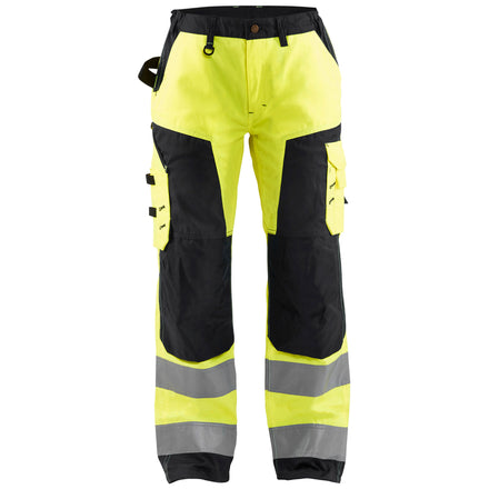 Blaklader 7155 Womens Hi Vis Trousers Without Nail Pockets Hi Vis Yellow Black Main