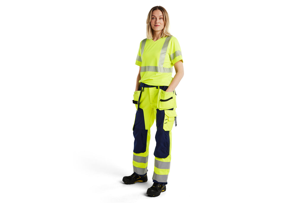 Blaklader 7156 Hi-Vis Orange/Green Women's Trousers With Holster Pockets