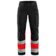 Blaklader 7161 Womens Hi Vis Trousers With Stretch Black Hi Vis Red Main