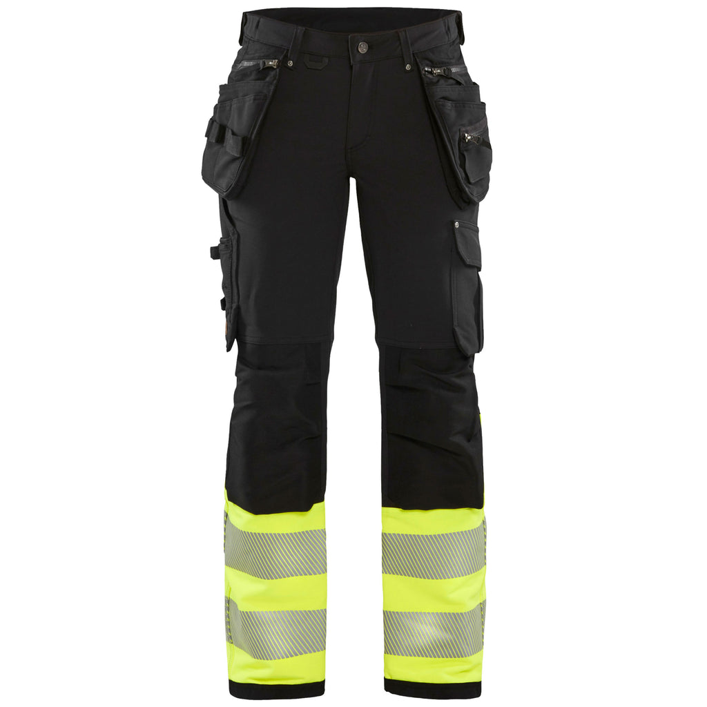 Blaklader 7193 Womens Hi Vis Trouser With 4 Way Stretch Black Hi Vis Yellow Main