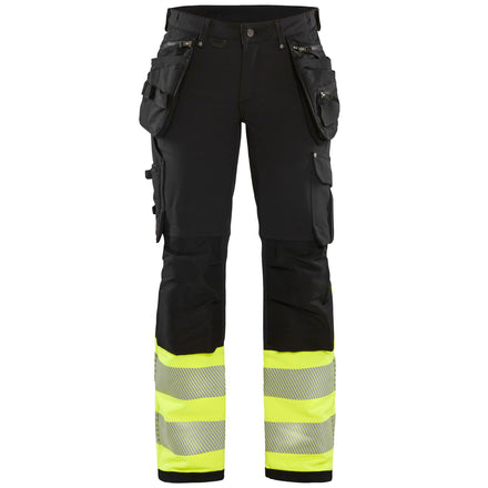 Blaklader 7193 Womens Hi Vis Trouser With 4 Way Stretch Black Hi Vis Yellow Main