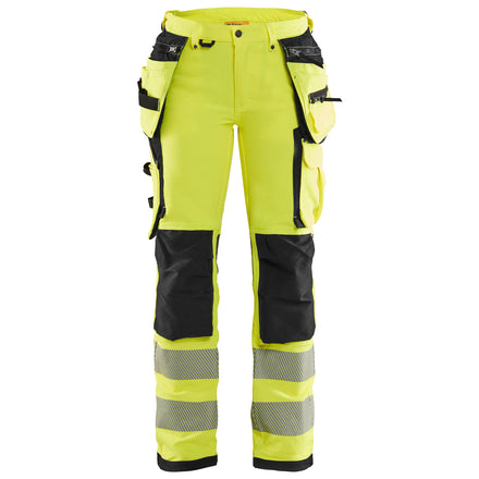 Blaklader 7197 Womens Hi Vis Trousers With 4 Way Stretch Hi Vis Yellow Black Main