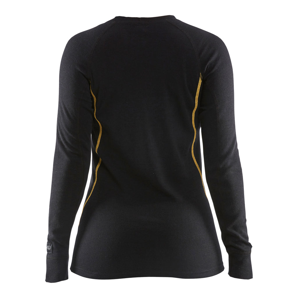 Blaklader 7213 Women’S Flame Resistant Thermal Underwear Top 68 Merino Wool Black Back