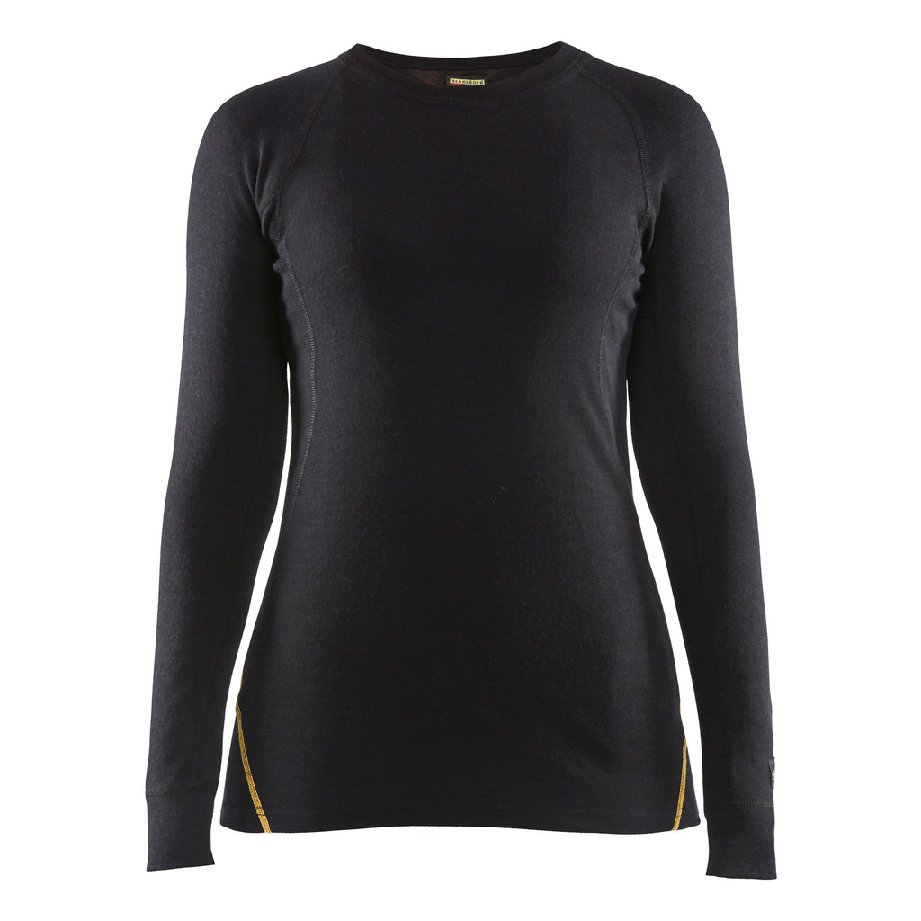 Blaklader 7213 Women’S Flame Resistant Thermal Underwear Top 68 Merino Wool Black 