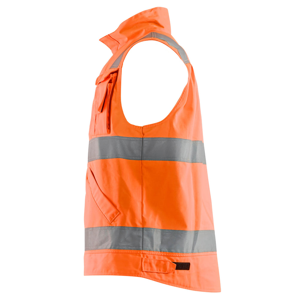 Blaklader 8505 Hi Vis Vest Hi Vis Orange Navy Blue Left