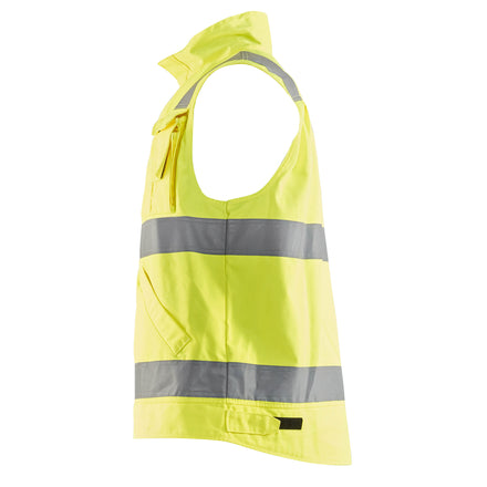 Blaklader 8505 Hi Vis Vest Hi Vis Yellow Navy Blue Left